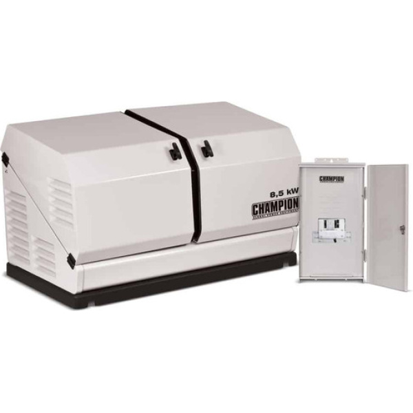 Champion 8.5Kw Home Standby Generator With 50 Amp 8 Space Load Center Nema 3R Automatic Transfer Switch 100177